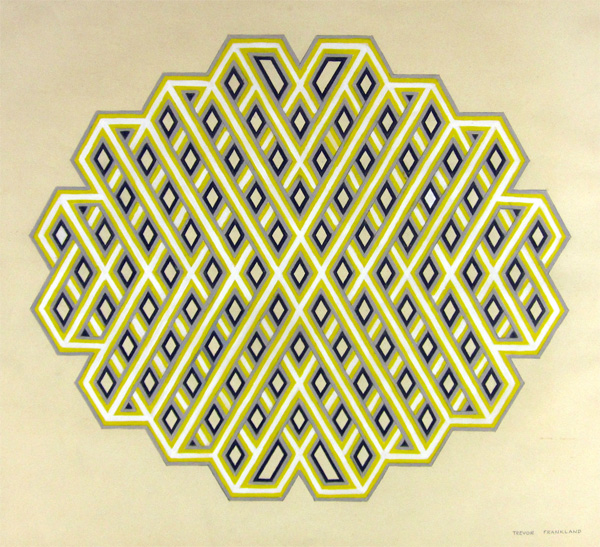 Trevor Frankland: Geometric Abstract in Yellow, White and Grey