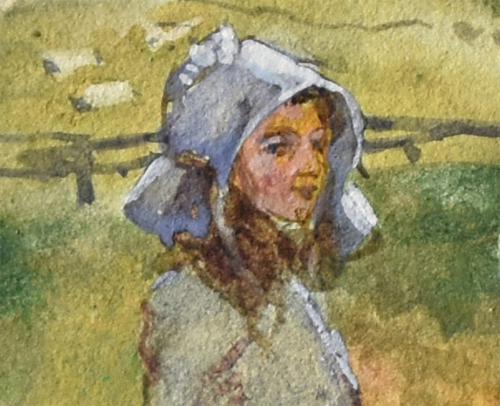 Detail from 'A Shepherdess in a Wooded Landscape'