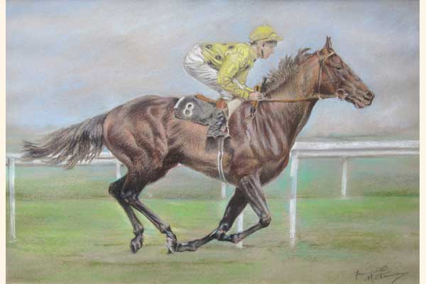Franco Matania: Steve Cauthen on Reference Point